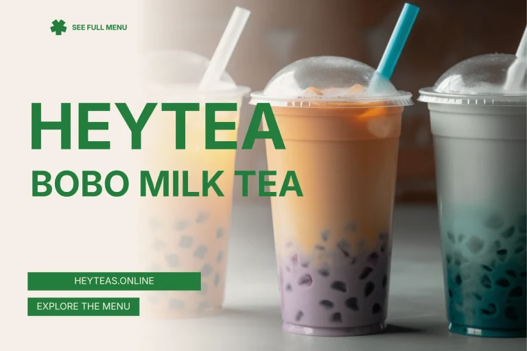 HEYTEA Bobo Milk Tea Menu